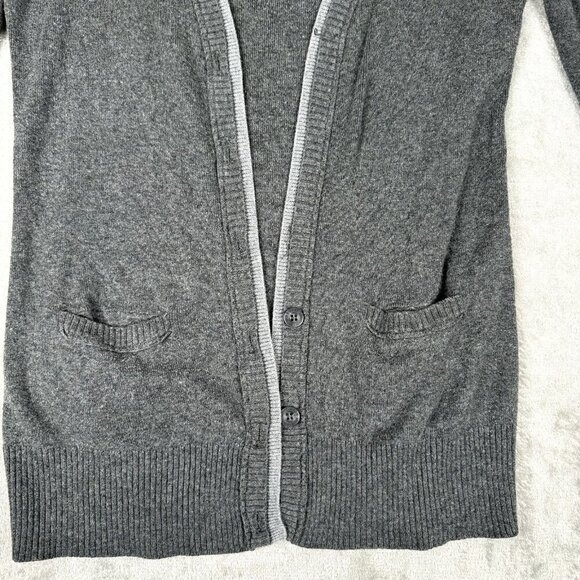 Aeropostale Cotton Blend Cardigan Sweater size L Gray Dark Academia READ - Picture 3 of 8